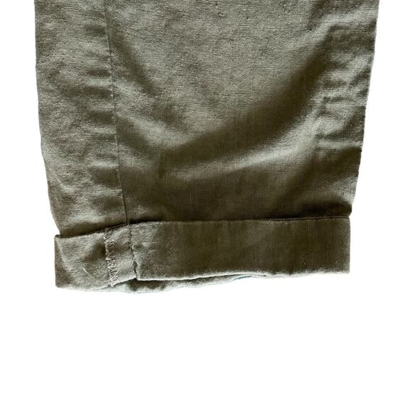 VICTORIA’S SECRET PINK Army Green Cuffed Linen Pant With Pockets Size 0 - Picture 5 of 5